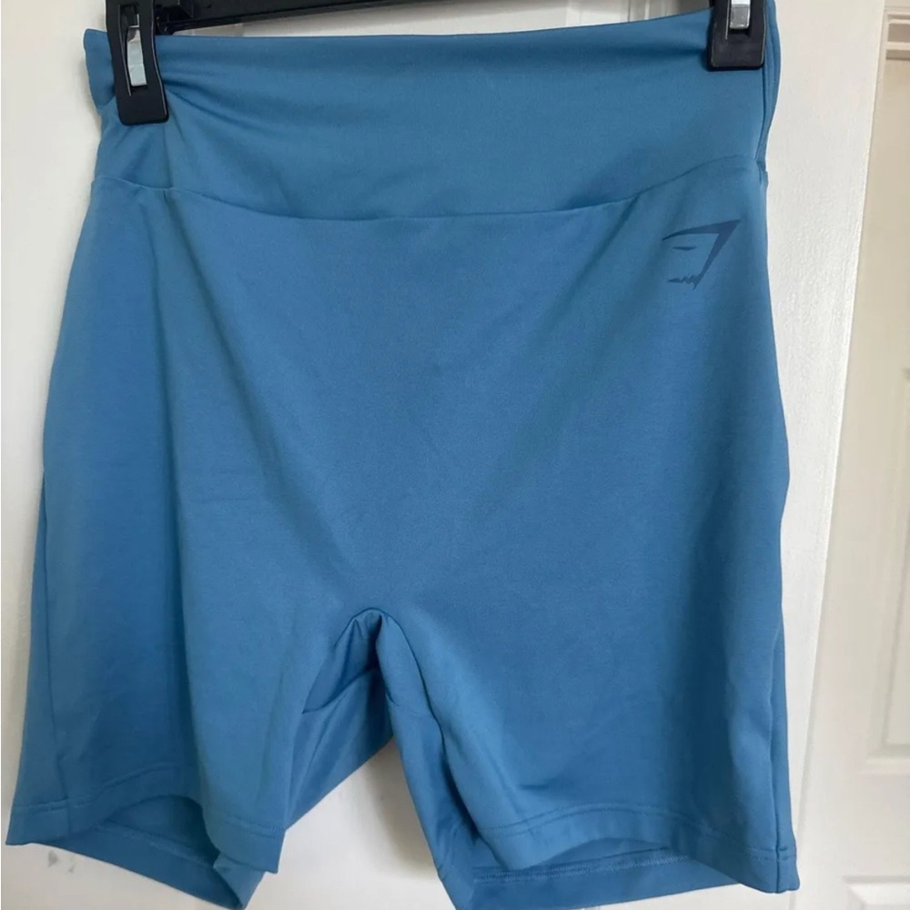 Gymshark Blue Athletic Shorts High-Waisted Moisture-Wicking
